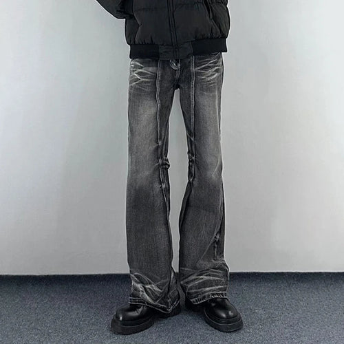 Load image into Gallery viewer, Hip Hop Men's Wear Denim Pant Boot Cut New Trendy Wide Leg Jeans Summer Personalized Bottoms 2025 American Tide 9W1423
