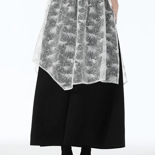 Load image into Gallery viewer, High Elastic Waist Black Lace Spliced Irregular A-line Half-body Skirt Women Fashion Tide New Spring Autumn 2025 1DJ1251
