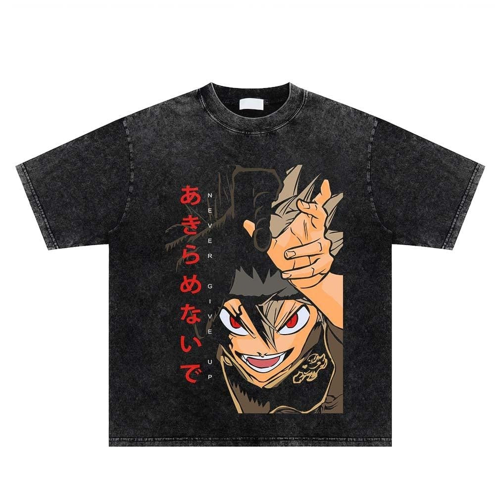 Vintage Washed Tshirts Anime T Shirt Harajuku Oversize Tee Cotton fashion Streetwear unisex top Astronaut 111v2