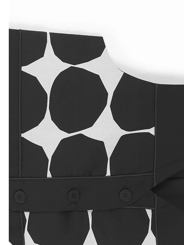 Big Size Black Dot Vest Wide Leg Pants Two Piece Suit New V-Neck Sleeveless Women Fashion Tide Spring Autumn 2025 1DJ1105