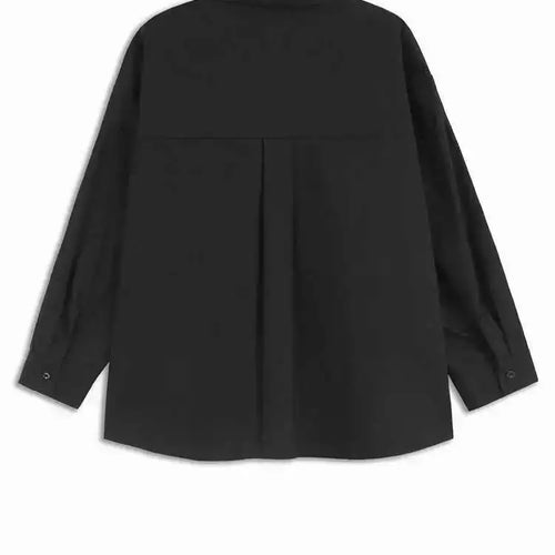 Load image into Gallery viewer, Women Black Striped Spliced Big Size Casual Blouse New Lapel Long Sleeve Shirt Fashion Tide Spring Autumn 2025 1DH6908
