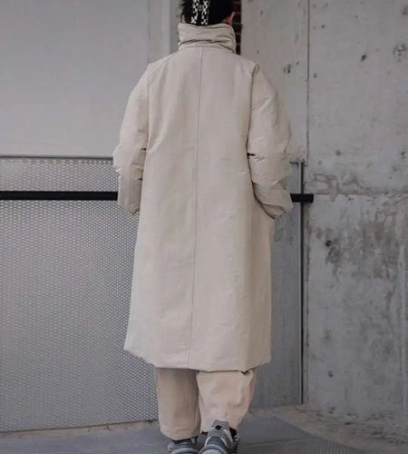 Apricot Big Size Long Warm Cotton-padded Coat Long Sleeve Loose Fit Women Parkas Fashion  New Autumn Winter 2025 1DF2656