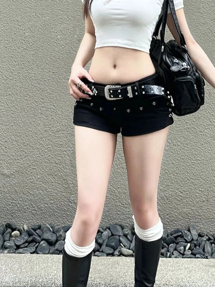 Korean Shorts for Women Slim Fit Low-waisted Fashion Sexy Summer Casual Y2k Shorts Women's Clothing Pantalones Cortos De Mujer