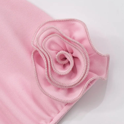 Load image into Gallery viewer, Rose Strapless Sexy Maxi Dress Women Pink Gown Off-shoulder V Neck Backless Sleeveless Bodycon Beach Club Long Dress
