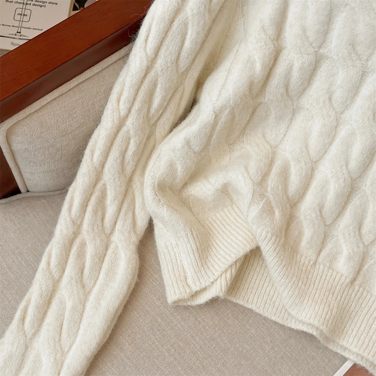 Autumn Winter Women Clothing Beige Pink Diamond Round Neck Short Pullover Sweater New Fashion Grey Long Sleeve Knitwear Top Chic