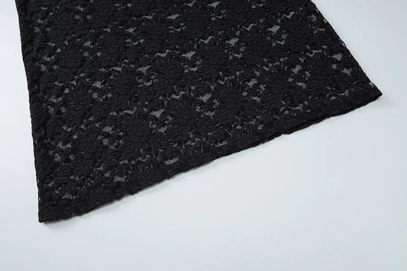 Hollow Out Lace Draped Sexy Maxi Dress For Women Gown Fashion One Shoulder Sleeveless Backless Bodycon Long Dress