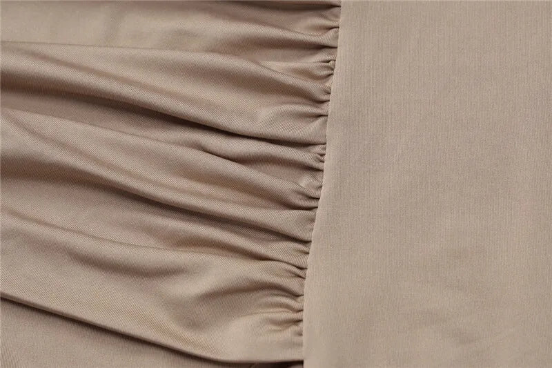 Long Sleeve Ruched Sexy Maxi Dress For Women Autumn New Fashion Solid O Neck Bodycon Long Dress Elegant Clubwear