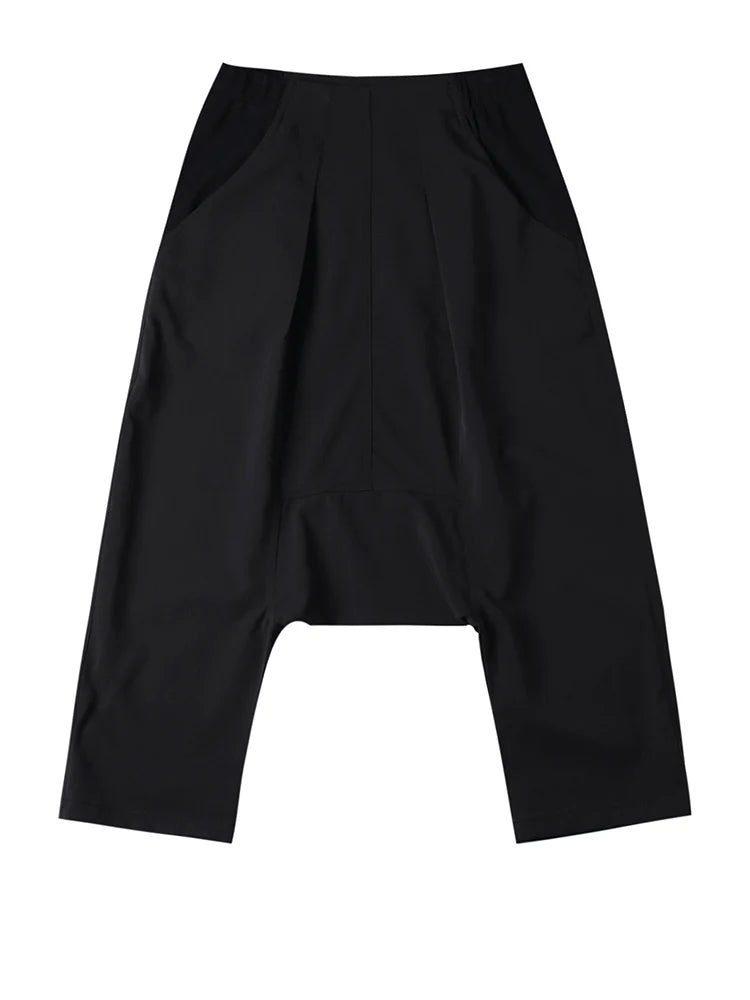 High Elastic Waist Black Knitting Long Cross Pants New Loose Fit Trousers Women Fashion Tide Spring Autumn 2025 JE814