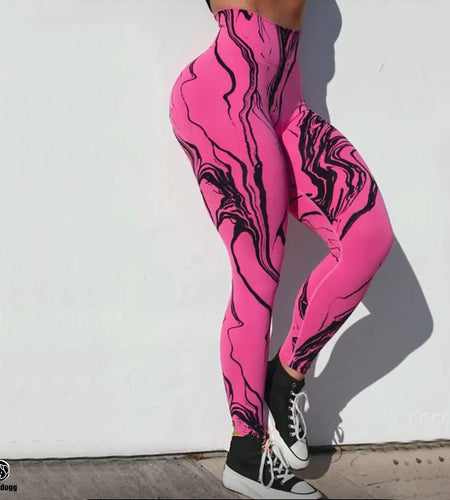 Stripe Women Peach Scrunch Seamless Tummy Control Yoga Pants Gym Tights High Waist Sport Leggings Running Pants