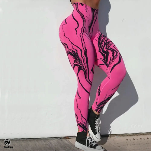 Load image into Gallery viewer, Stripe Women Peach Scrunch Seamless Tummy Control Yoga Pants Gym Tights High Waist Sport Leggings Running Pants
