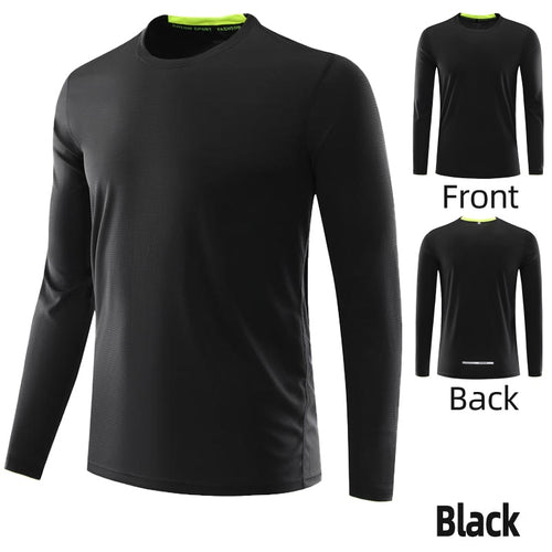 Load image into Gallery viewer, Plus Size Tops Men Sport T-shirt Long Sleeve Running Tees Dry Fit Breathable Training Clothes Gym Sportswear Fitness Sweatshirts
