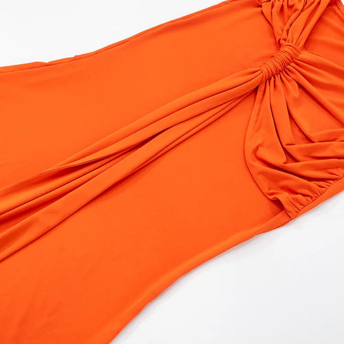 Load image into Gallery viewer, Irregular Ruched Sexy Maxi Dress For Women Gown Hollow Out One Shoulder Sleevelessdraped Bodycon Club Party Long Dress
