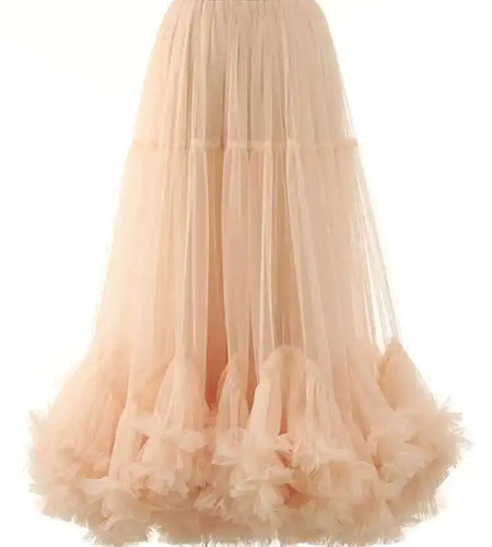 High Elastic Waist Apricot Purple Mesh Shaped Elegant Half-body Skirt Women Fashion Tide New Spring Autumn 2025 1DF8101