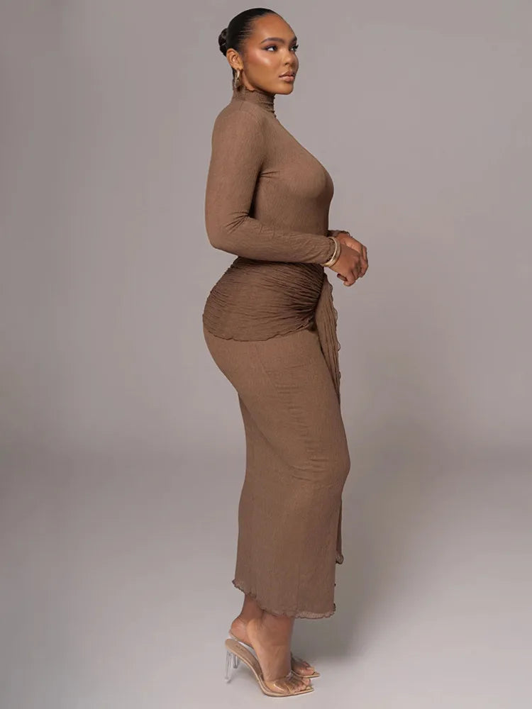 Elegant Long Sleeved Lace Patchwork Bodycon Party Club Evening Dress For Autumn Winter 2025 New Long Dress Slim Vestido