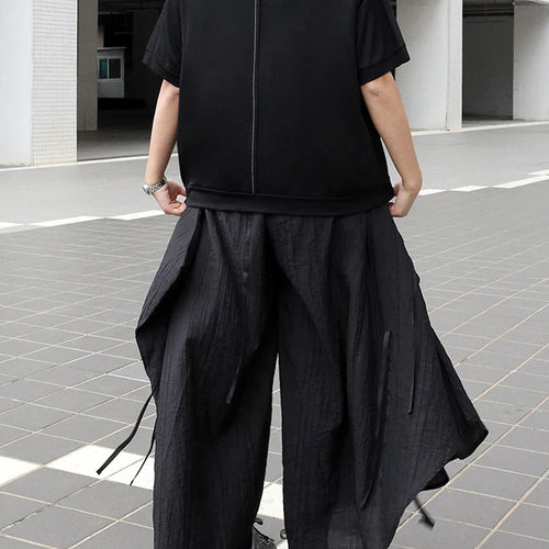 Load image into Gallery viewer, High Elastic Waist Black Pocket Brief Pleated Long Wide Leg Pants New Trousers Women Fashion Tide Spring Autumn 2025
