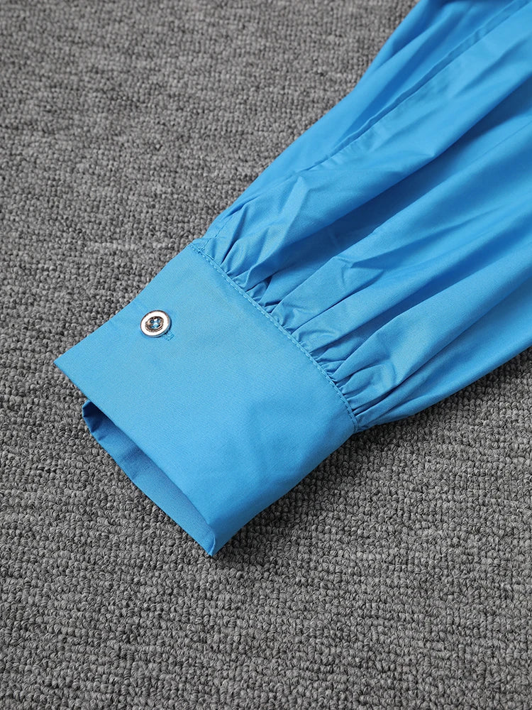 Women Black Irregular Shirt Dress New Lapel Lartern Long Sleeve Belt Waist Loose Fashion Tide Spring Autumn 2025 1DH2257