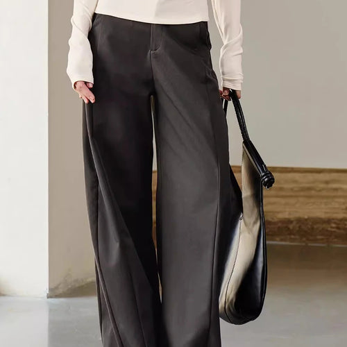 Load image into Gallery viewer, Loose Temperament Wide Leg Pants for Women High Waist Patchwork Pocket Minimalist Pant Female Fashion Clothing New
