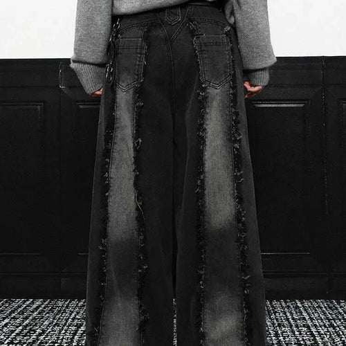 Load image into Gallery viewer, High Waist Blue Burr Denim Vintage Shaped Casual Wide Leg Jeans New Women Trousers Fashion Tide Spring Autumn 2025 1DH9396
