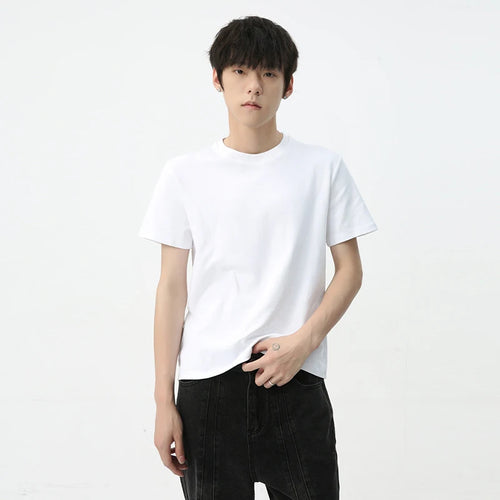 Load image into Gallery viewer, Fashion Men&#39;s T-shirt Short Sleeve Summer Trendy Silk Solid Color Round Neck Trend Loose Casual Male Top 9C5626
