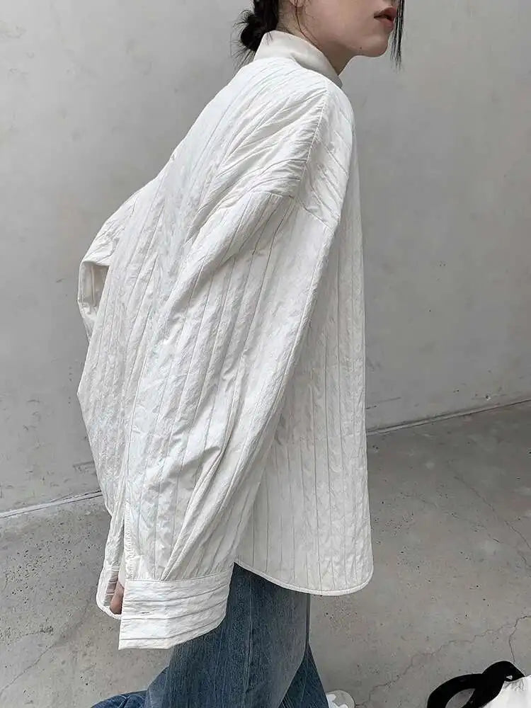 Black Big Size Keep Warm Cotton-padded Jacket New O-neck Long Sleeve Women Coat Fashion Tide Autumn Winter 2025 1DH8377