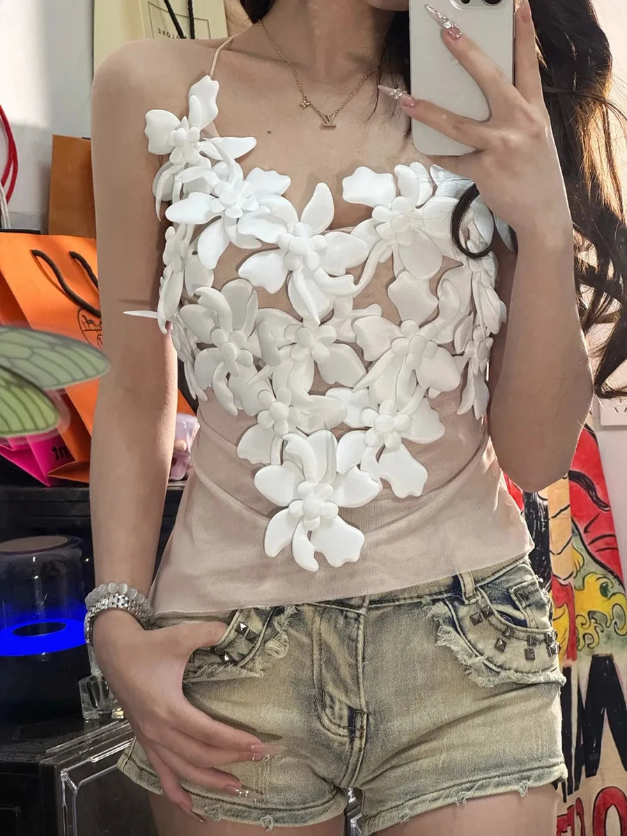 Hit Color Spliced Appliques Slimming Vests For Women V Neck Sleeveless High Waist Temperament Vest Female Fashion