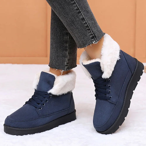 Load image into Gallery viewer, Women&#39;s Boots Low Heels Winter Boots With Fur Snow Boots Ankle Botas Mujer 2025 New Winter Footwear Comfortable Fur Shoes Woman
