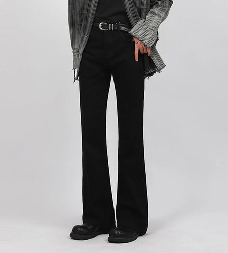 Male Denim Pants New American Cleanfit Micro Flared Jeans Men's Simple Slimming Straight Leg Trousers Trendy 2025 9W1426