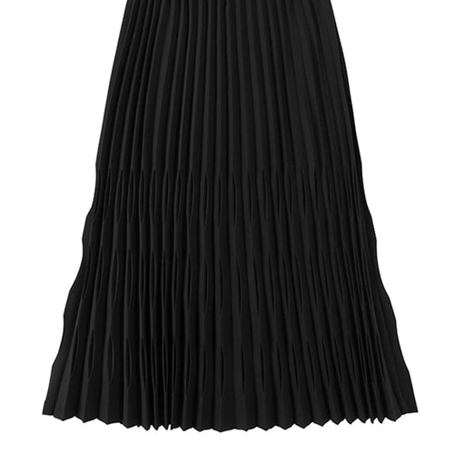 Load image into Gallery viewer, High Elastic Waist Black Pleated Shaped Elegant Midi Half-body Skirt Women Fashion Tide New Spring Autumn 2025  1DF6806
