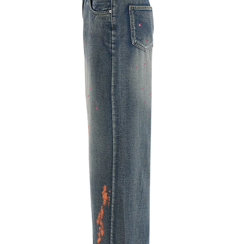 Load image into Gallery viewer, High Waist Blue Denim Painted Long Casual Wide Leg Jeans New Women Trousers Fashion Tide Spring Autumn 2025 CPG2279
