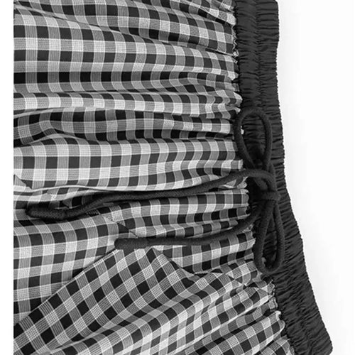 Load image into Gallery viewer, High Elastic Waist Black Plaid Pleated Irregular A-line Half-body Skirt Women Fashion Tide New Spring Autumn 2025 1DH9809
