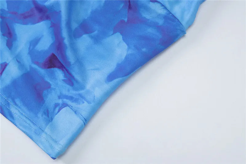 Strapless Print Sexy Two Piece Sets Women Spaghetti Strap Crop Tops And Maxi Skirt Female Elegant Printed 2 Piece Sets