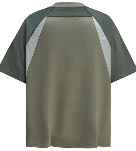 Men T-Shirt Y2K Embroidered Patchwork Half Zip Up Sport Racing Tshirt Streetwear Harajuku Hip Hop Casual Baggy Urban Top Tee