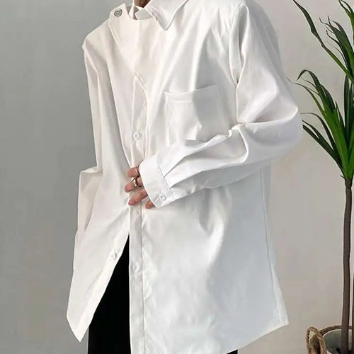 Load image into Gallery viewer, Women White Irregular Big Size Blouse New Lapel Long Sleeve Loose Fit Shirt Fashion Tide Spring Autumn 2025 1DF7024
