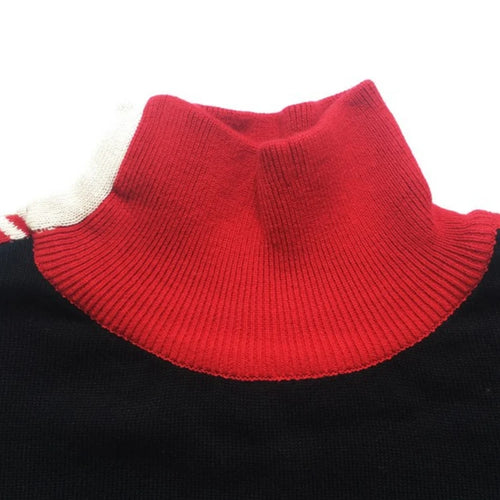 Load image into Gallery viewer, Women Vintage Black Sweater Jacquard Pullovers Knitted Geometric Jumpers Thick Warm Winter Turtleneck Sweaters
