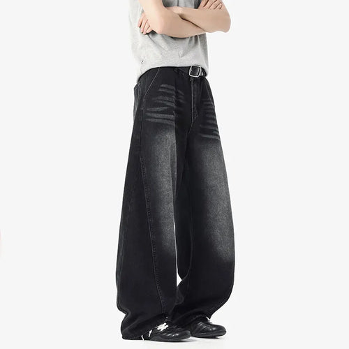 Load image into Gallery viewer, Men's Jeans New American Stylish Solid Color Straight Leg Handsome Trousers Loose Male Light Flared Pants Spring 9W1525
