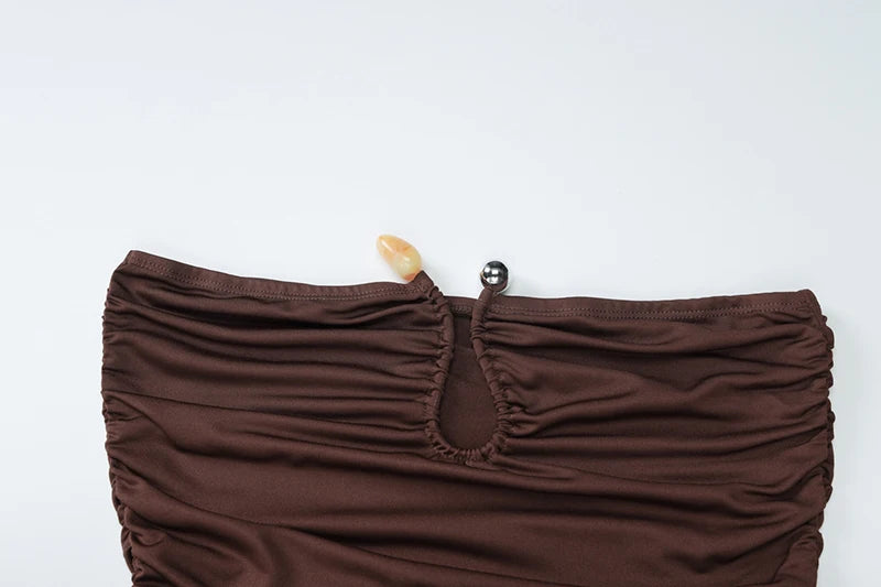 Off-shoulder Strapless Sexy Maxi Dress For Women Solid Sleeveless Backless Bodycon Club Party Sexy Long Dress Elegant