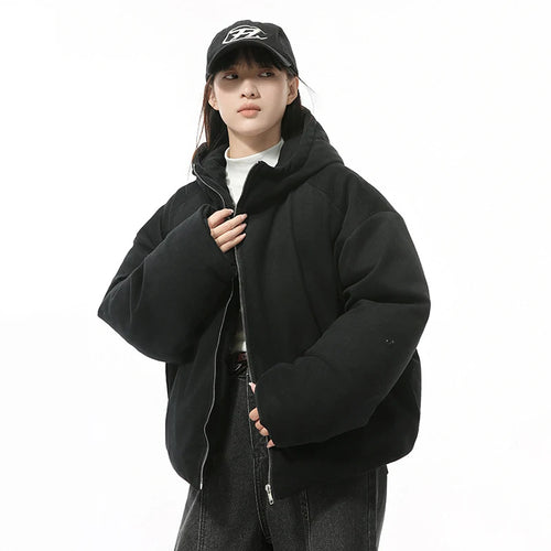 Load image into Gallery viewer, Men&#39;s Padded Jackets Hooded Korean Style Zipper Thickened Coats Solid Color Casual Simpl Short Male Cotton Tops 2024 9C9332
