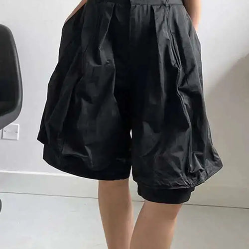 Load image into Gallery viewer, High Waist Black Pleated Shaped Knee Length Pants New Loose Fit Trousers Women Fashion Tide Spring Summer 2025  1DF9708
