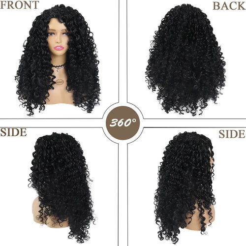 Load image into Gallery viewer, Synthetic Long Curly Wig for Woman Big Volume Fluffy Wave Wigs for Black Women Natural Wigs for Daily Hair Wig Cosplay
