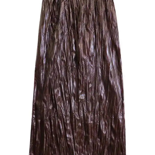 Load image into Gallery viewer, Wine Red Leather Shirt Half-body Skirt Two Pieces Suit New Lapel Long Sleeve Women Fashion Tide Spring Autumn 2025 1DH6880
