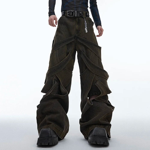 Load image into Gallery viewer, Niche Deconstruction Worn-out Washed Hollowed Out Jeans Vintage Pants Patchwork High Street Male Trousers 24E1535
