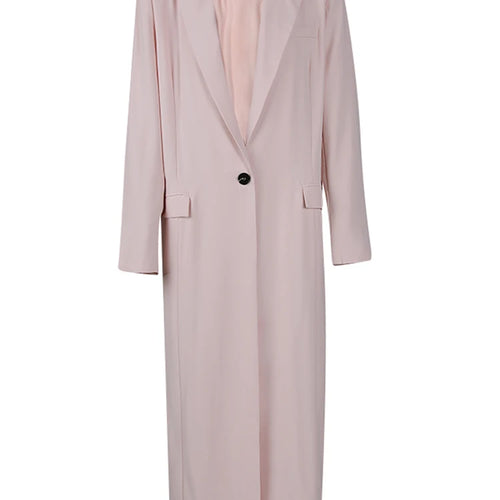 Load image into Gallery viewer, Women Single Button Big Size Long Elegant Blazer New Lapel Long Sleeve Jacket Fashion Tide Spring Autumn 2025 1LD2107
