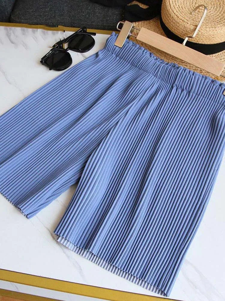 Women Shorts Harajuku Summer wide-leg Pants Leisure Loose Korean Style Solid Color woman's Shorts
