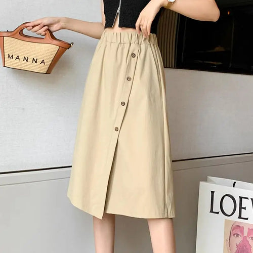 Load image into Gallery viewer, Solid Button Wide Leg Pant Skirt Female High Waist Loose Pentagonal Pant Korean Baggy Casual Fashion Trend Women Clothing Summer
