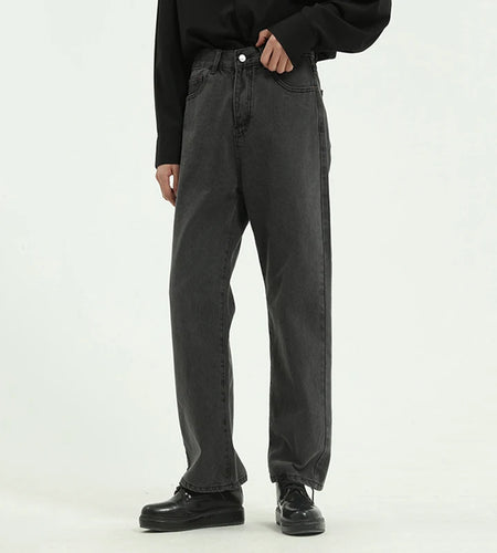 Men's Wear Simple Male Slim Jeans Korean Straight Tube Denim Pants Men Solid Color Vintage Clothing Summer New Chic 9W1993