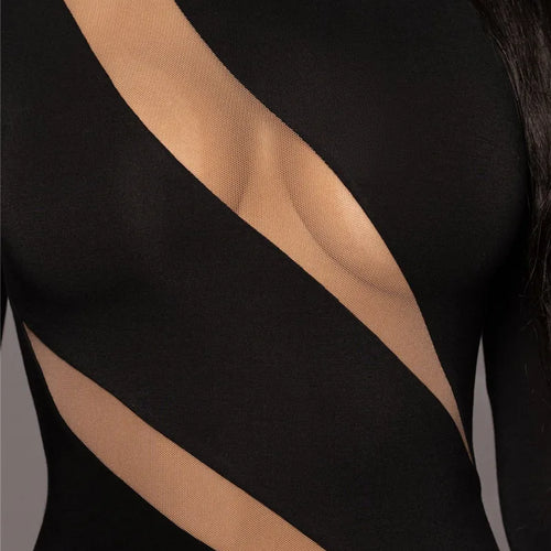 Load image into Gallery viewer, Elegant Long Sleeve Bodycon Sexy Maxi Dress For Women Autumn Winter Fashion Half High Collar Club Party Sexy Long Dress
