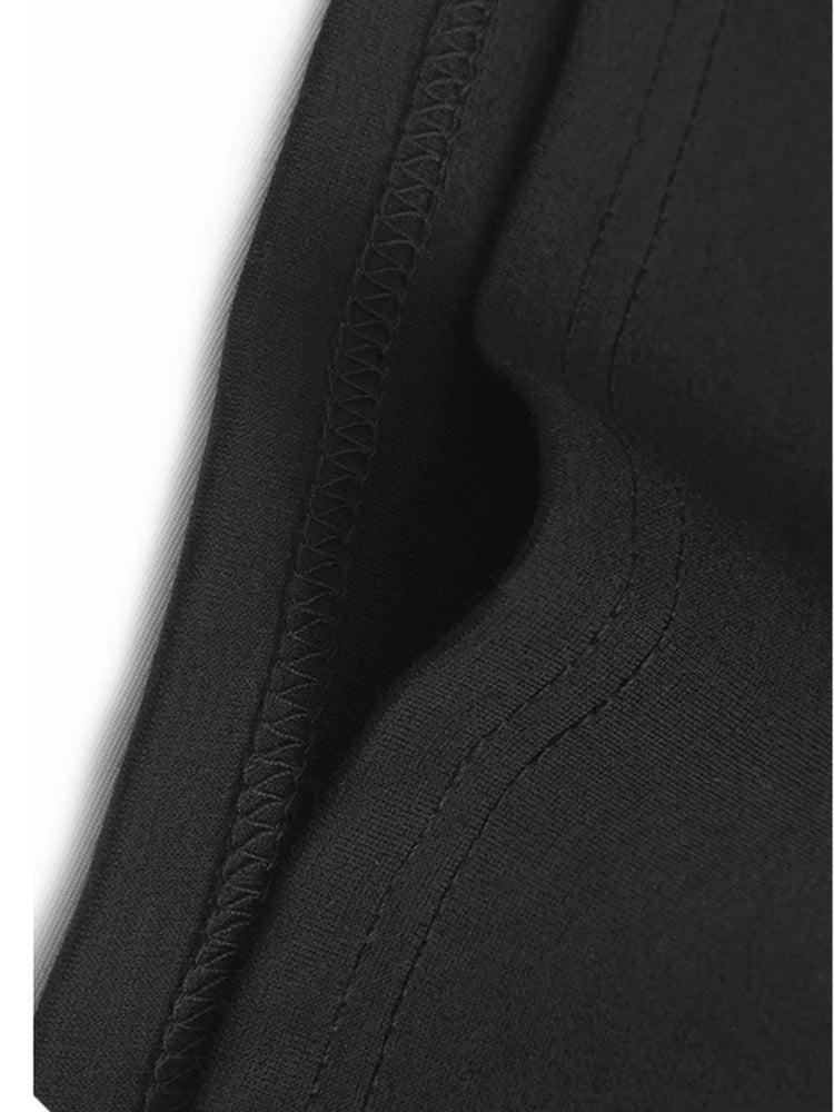 Women Black Pleated Hollow Out Big Size Elegant Mini Dress New V-Neck Long Sleeve Fashion Tide Spring Autumn 2025 1DH9549