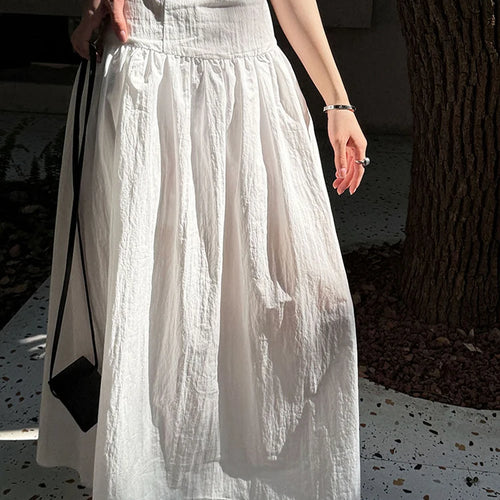 Load image into Gallery viewer, Women Coffee Color-block Elegant Long Vest Dress New Round Neck Sleeveless Fashion Tide Spring Summer 2025 1DJ0743
