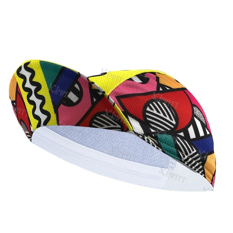 Polyester Cycling Cap Colorful Splicing Color Blocks Breathable Lightweight Bicycle Hat Suitable For Both Men Women