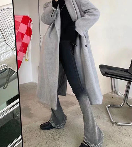 Temperament Ombre Jeans For Women High Waist Patchwork Button Zipper Casual Slim Flare Pants Female Fashion Style